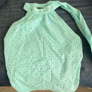 Ann Taylor Factory Blouse, Size M, mint eyelet
